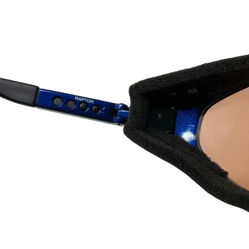 7eye Panoptx Raptor Sunglasses Blue Foam Eyecup Brown Lens w/ Case Motorcycle